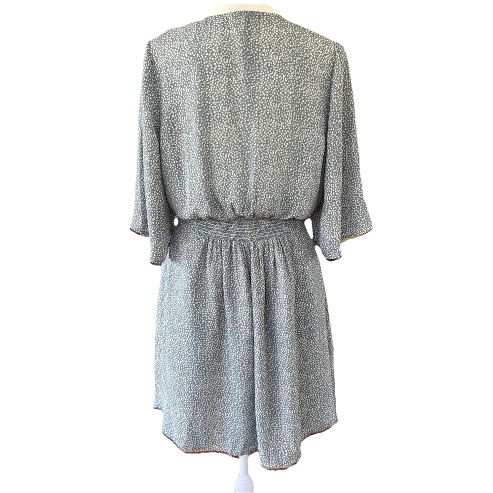 Promesa Smocked Dress Women's M Muted Blue White Dots Flowy Prairie Romantic - Picture 5 of 9